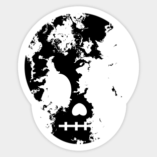 Fractured Skull (Black Background) Sticker